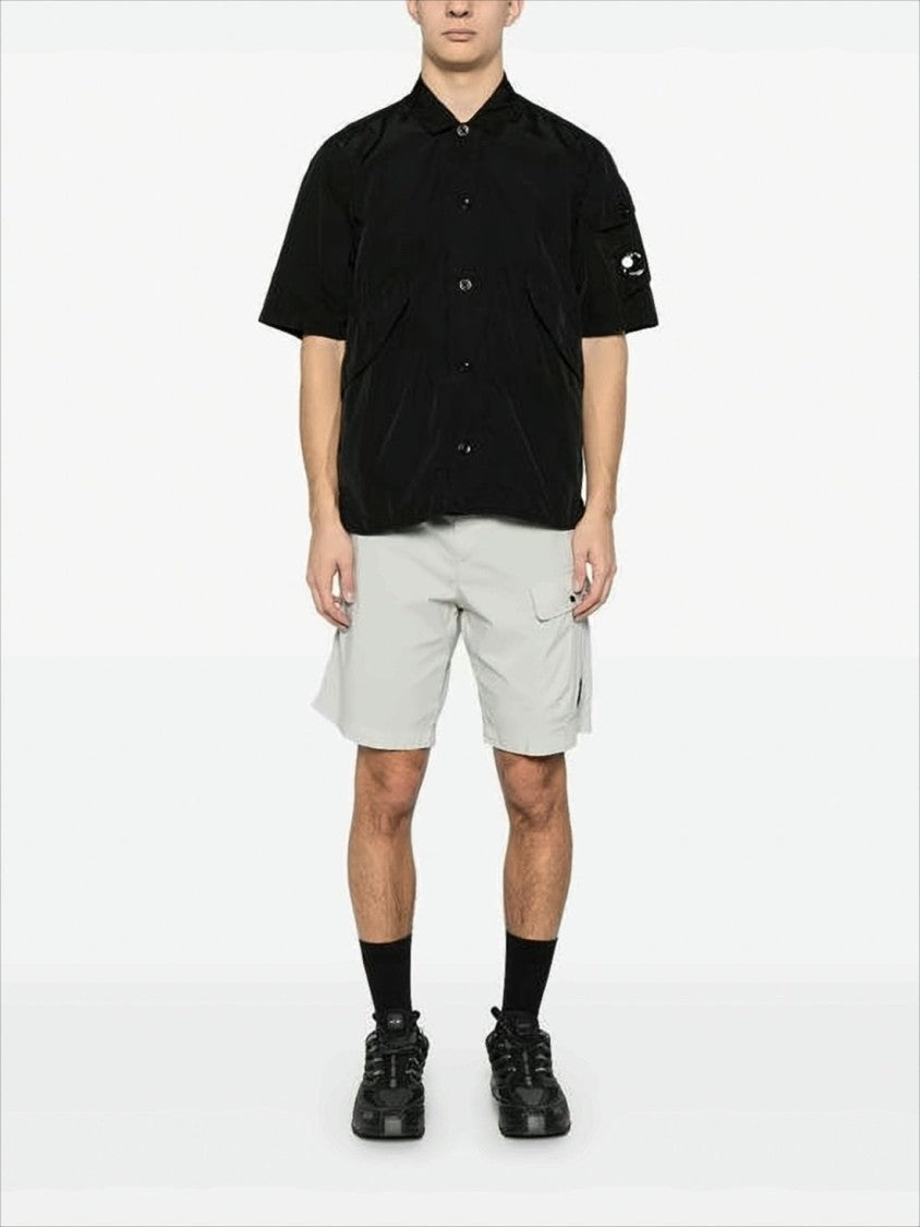 Boxy Short-Sleeve Jacket with Button-Up Front