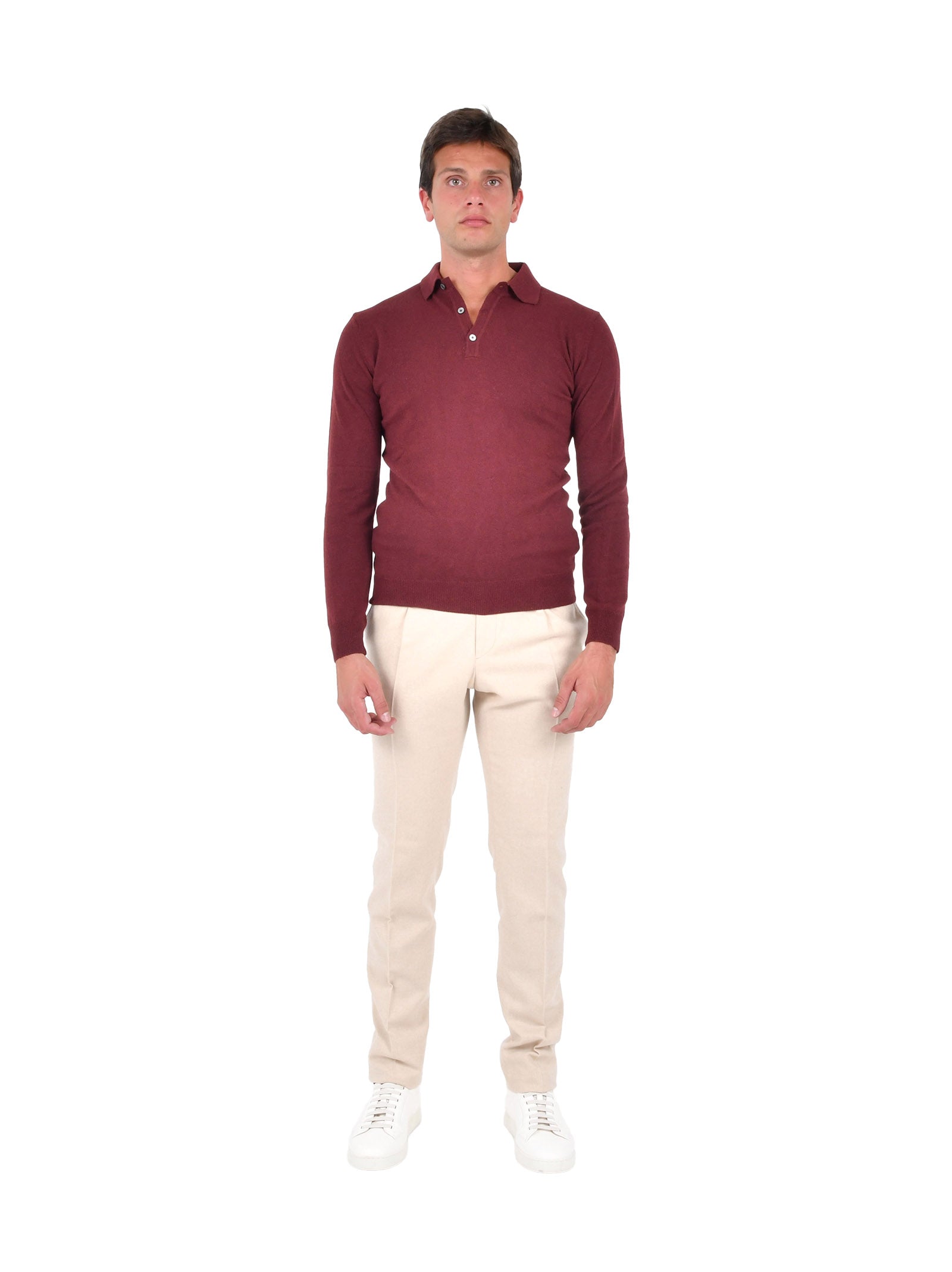 Bordeaux Long-Sleeved Cashmere Blend Sweater