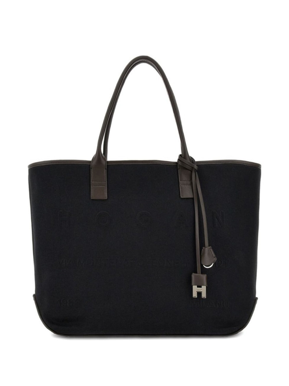 Structured Hogan Shopper Bag With Calfskin Accents