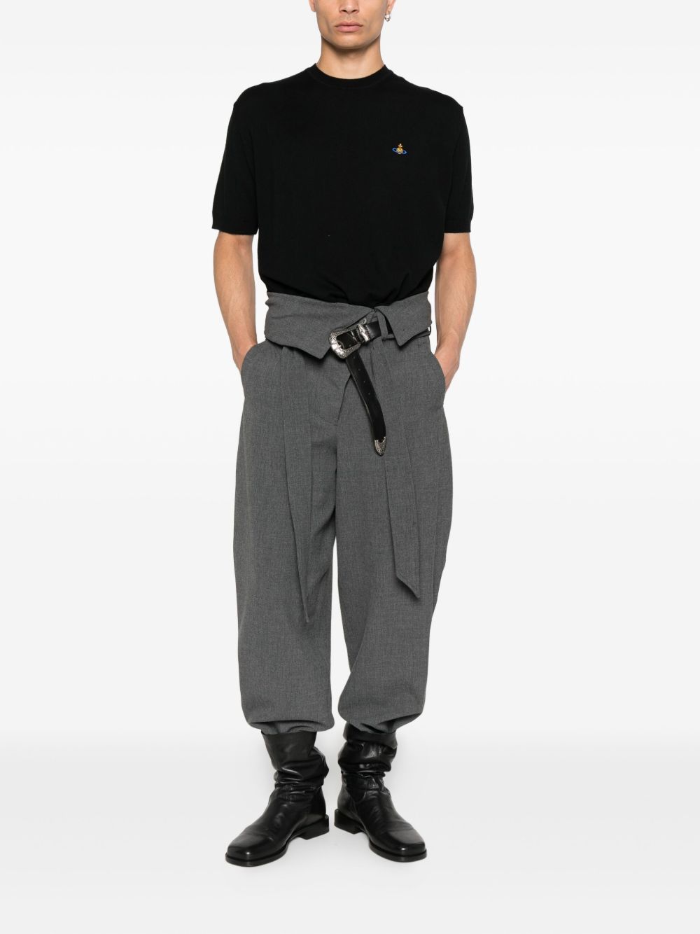 Short-Sleeved Sweatshirt in Organic Cotton-Cashmere Blend