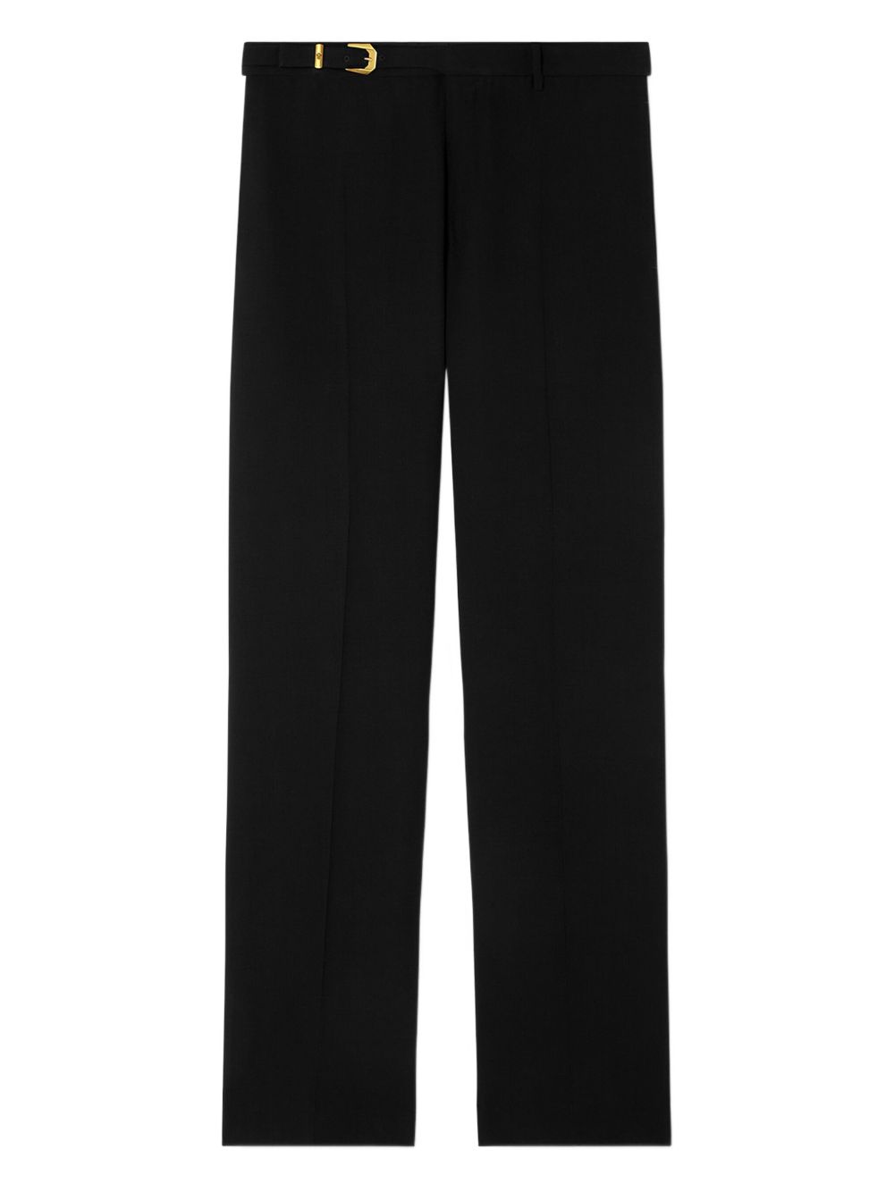Tailored Black Viscose Wool Crepe Trousers