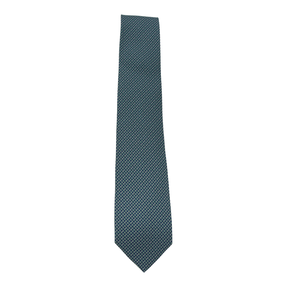 Geometric Patterned Tie in Deep Muted Blue