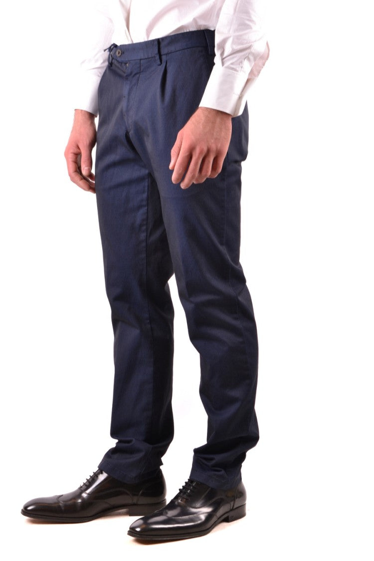 Tailored Blue Trousers With Straight Leg Design