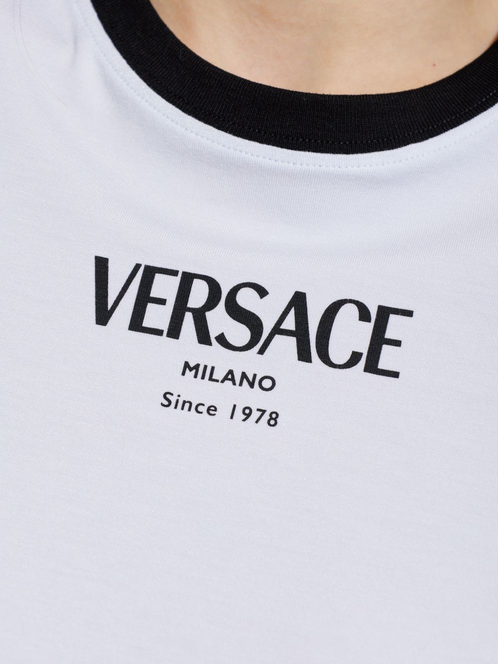 Cropped Silk and Nylon Top with Bold Logo