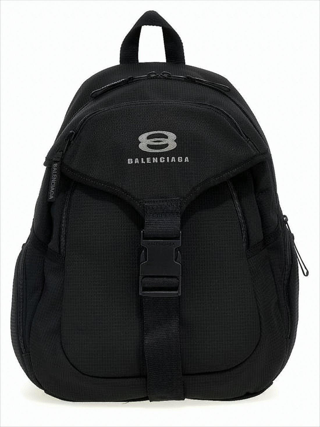 Structured Nylon Backpack with Buckle Closure
