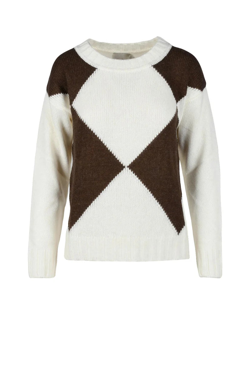 Geometric Knit Sweater with Cashmere