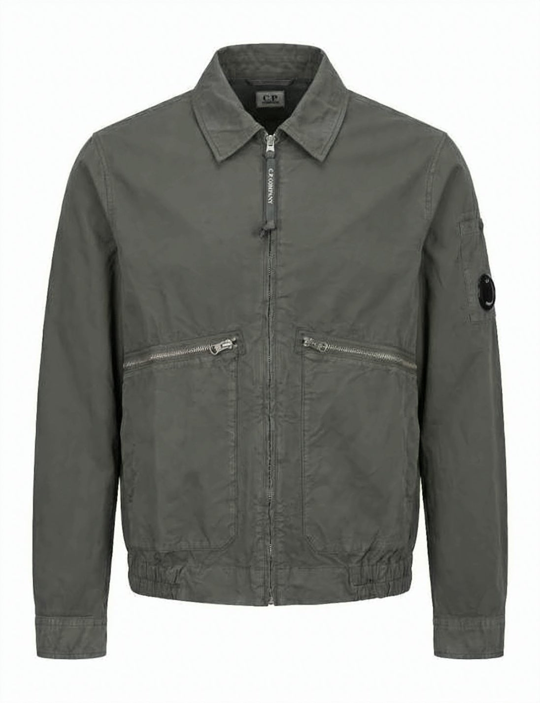 Black Classic Collar Cotton Zipper Jacket