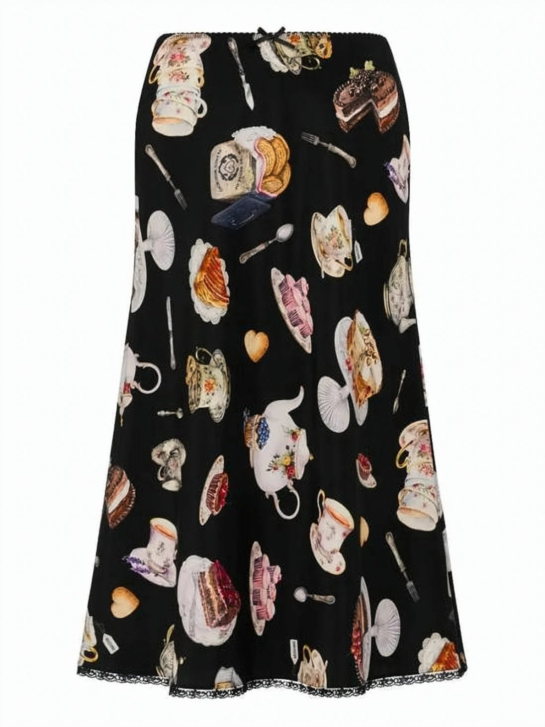 Pastel Dessert Print Midi Skirt