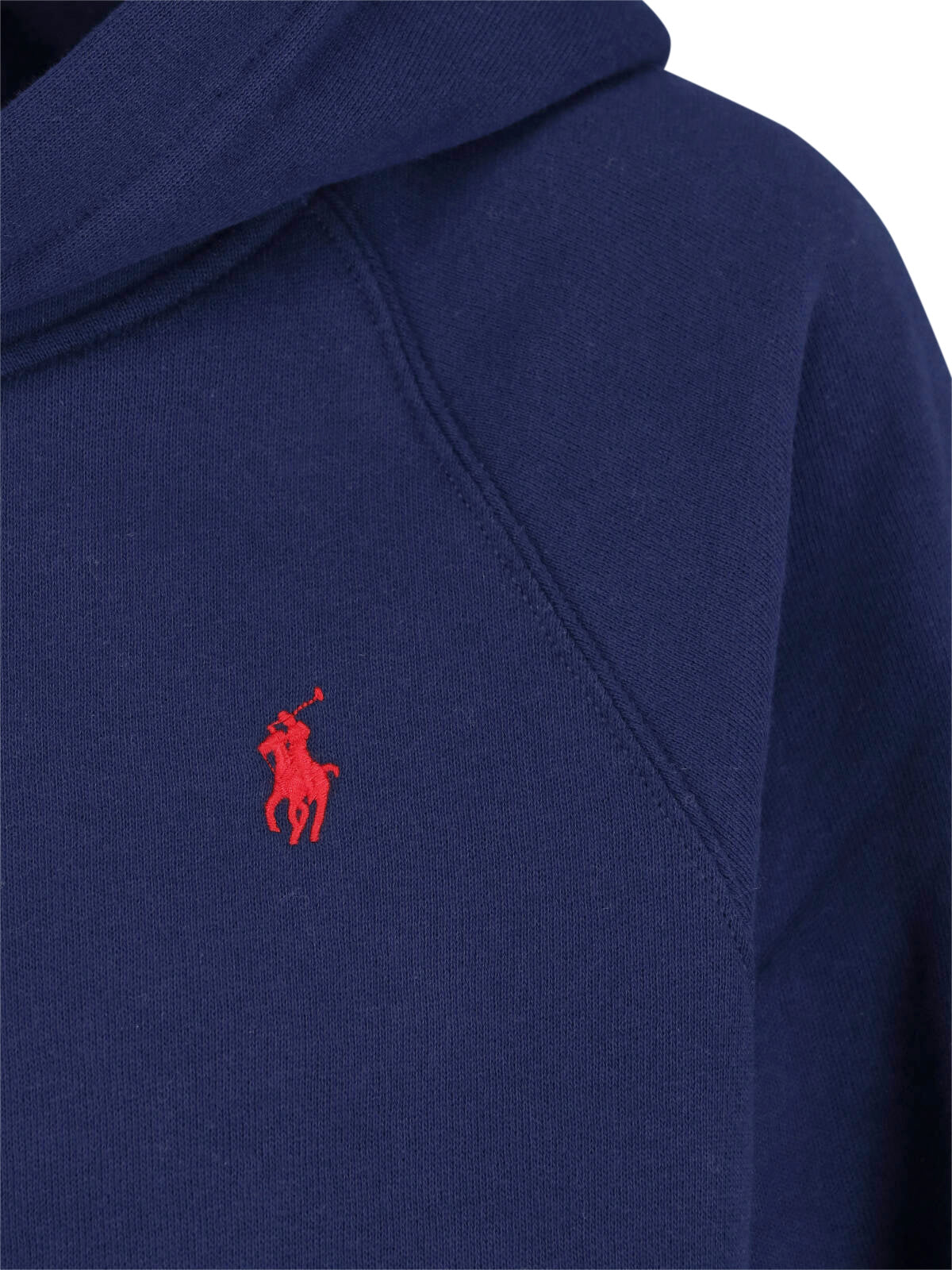 Navy Blue Raglan Sleeve Hooded Sweatshirt