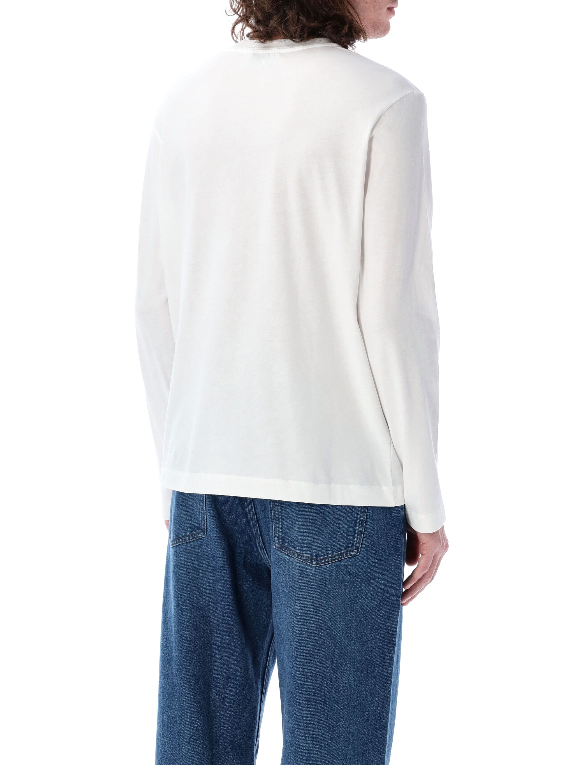 Long-Sleeve T-Shirt with Ribbed Neckline
