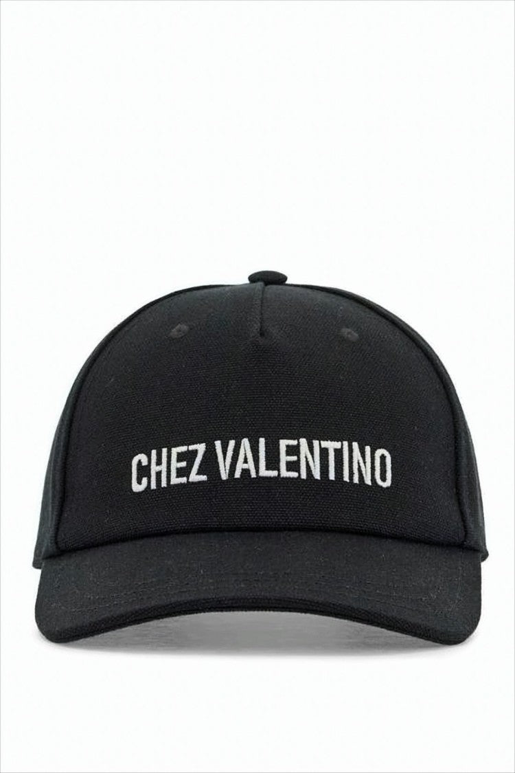 Cotton Baseball Cap with Embroidered Text