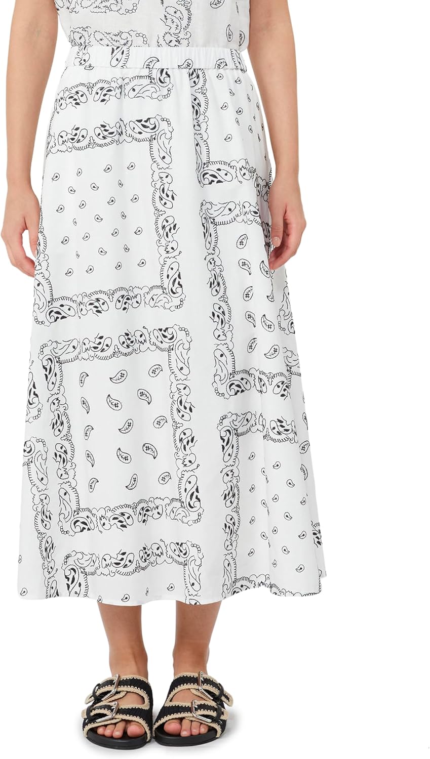 White Polyethylene Pleated Midi Skirt