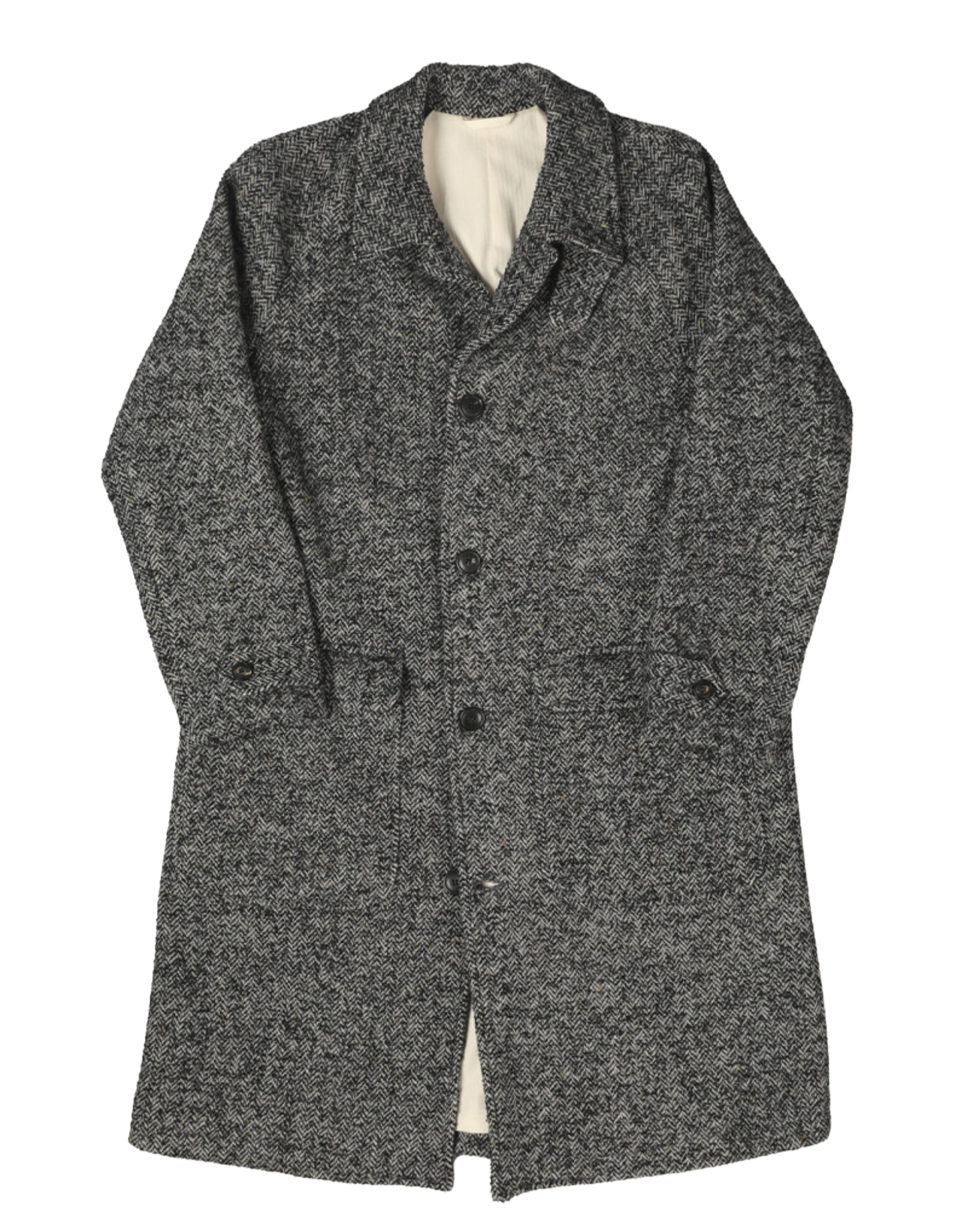 Textured Shetland Herringbone Single-Breasted Sport Coat