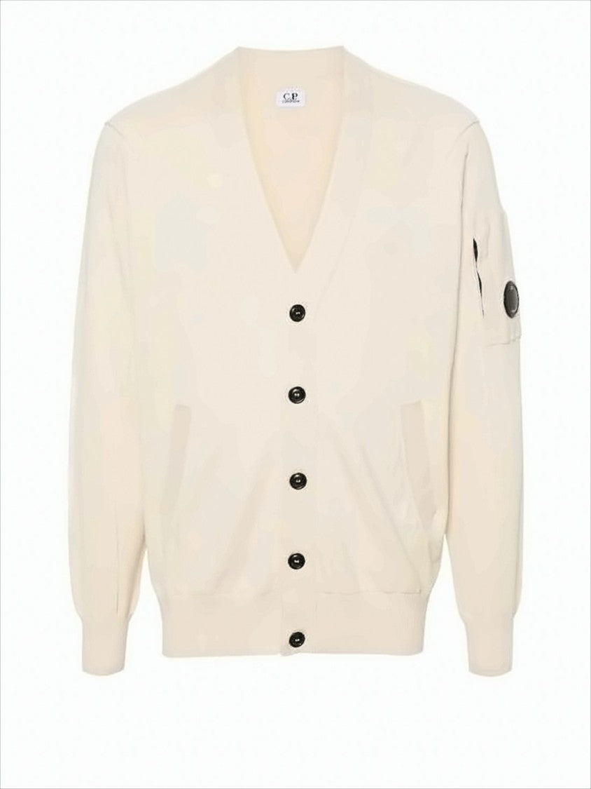 V-Neck Cotton Knit Cardigan With Iconic Sleeve Pocket