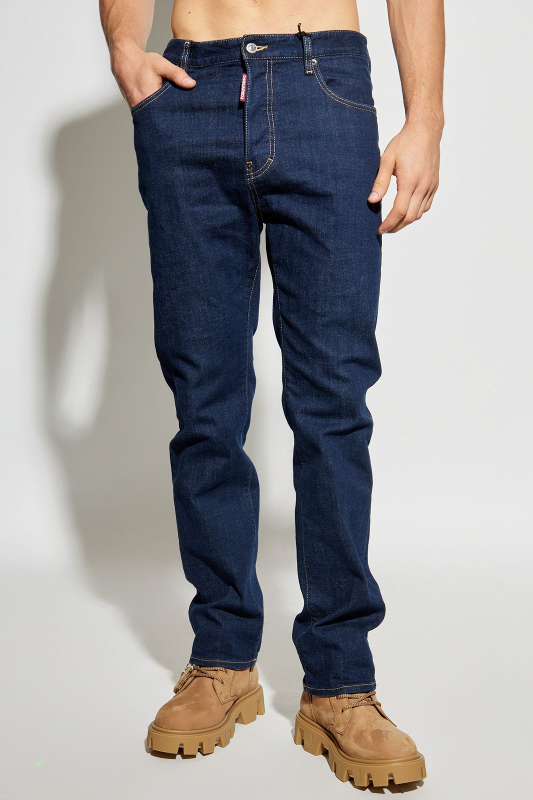 Dark Indigo Straight-Leg Denim Pants