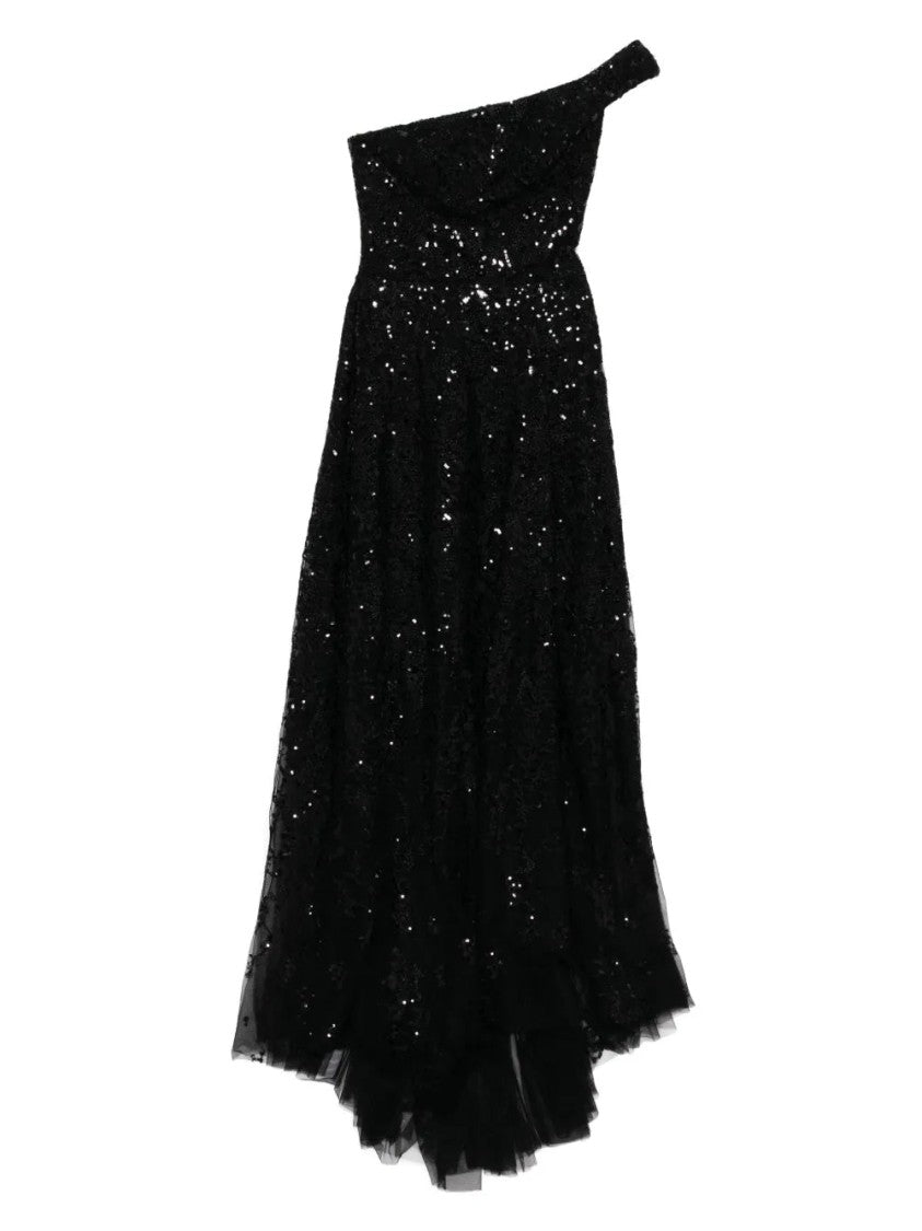 Off-Shoulder Long Embroidered Dress