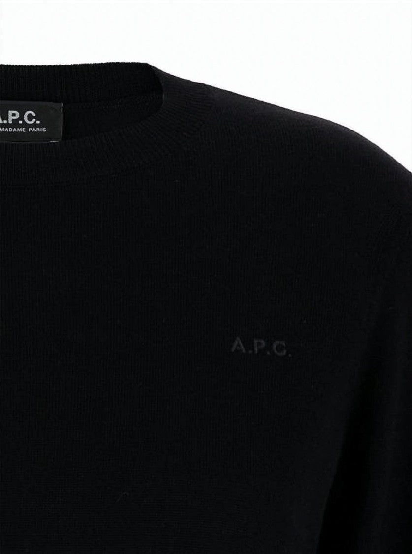 Black Knit Sweater with Classic Crew Neckline