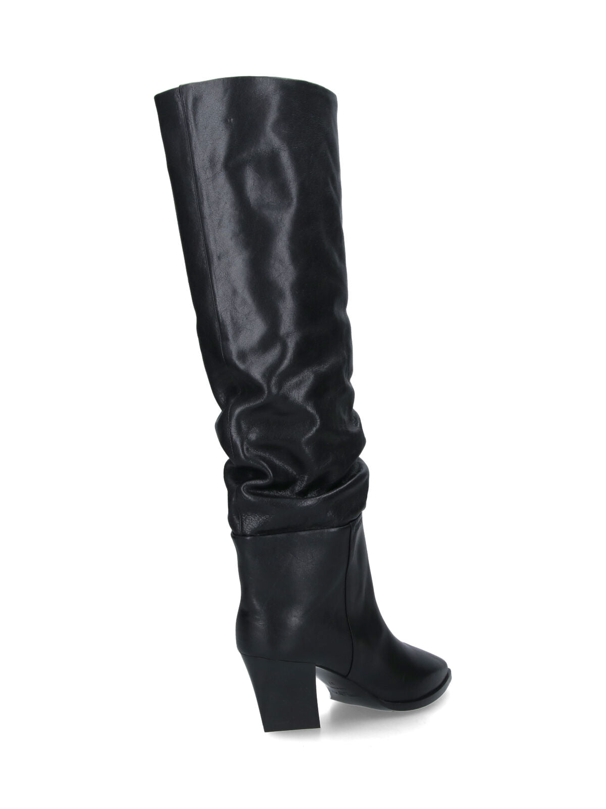 Pointed Toe Slouchy Calf Leather Boots