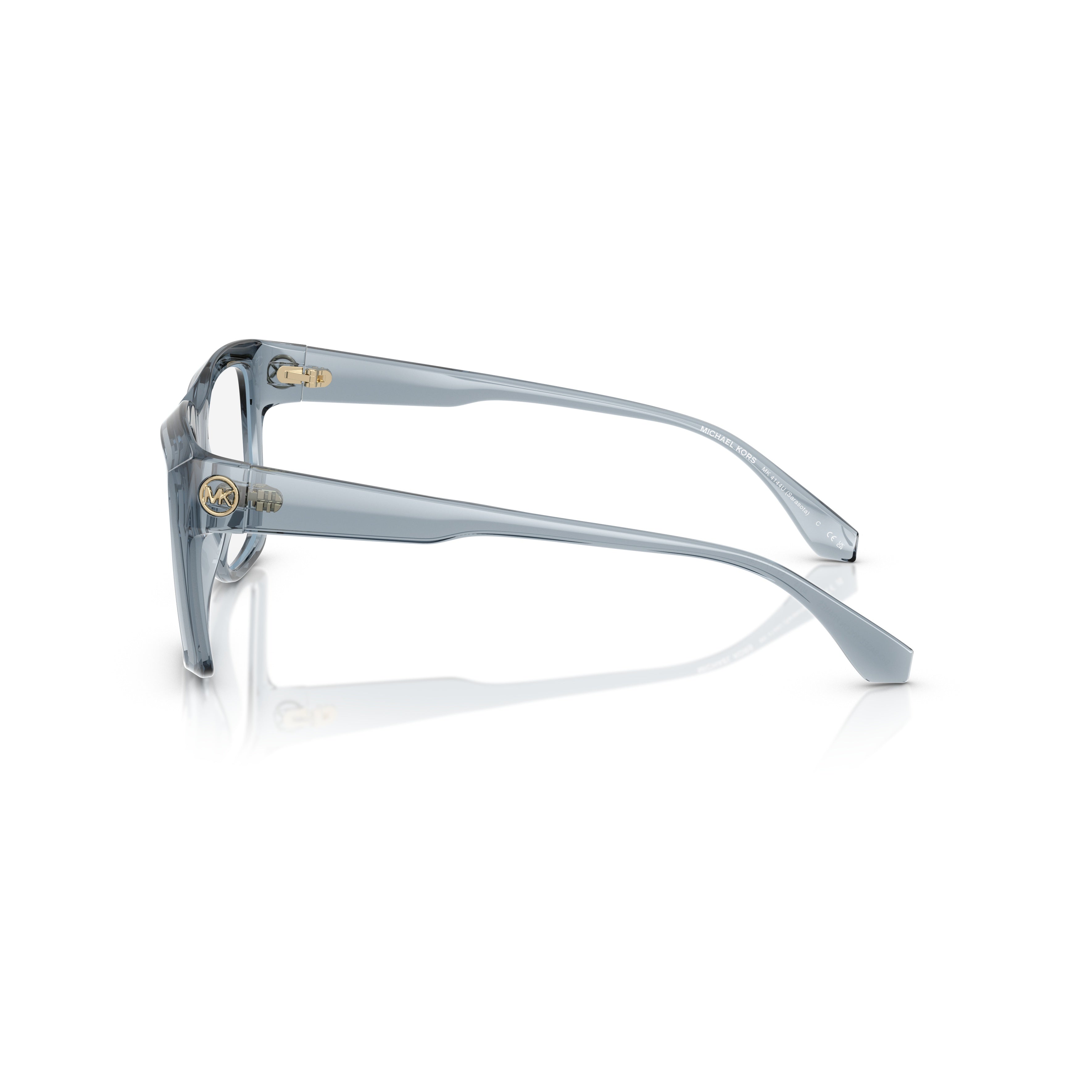 0mk4144u Oversized Square Grey Eyeglasses with Glossy Finish