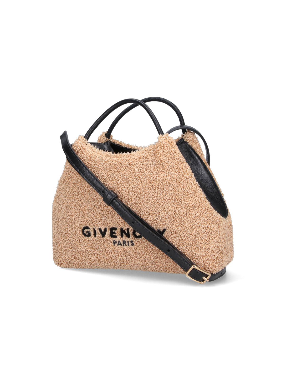 Trapezoidal Textured Beige Bag