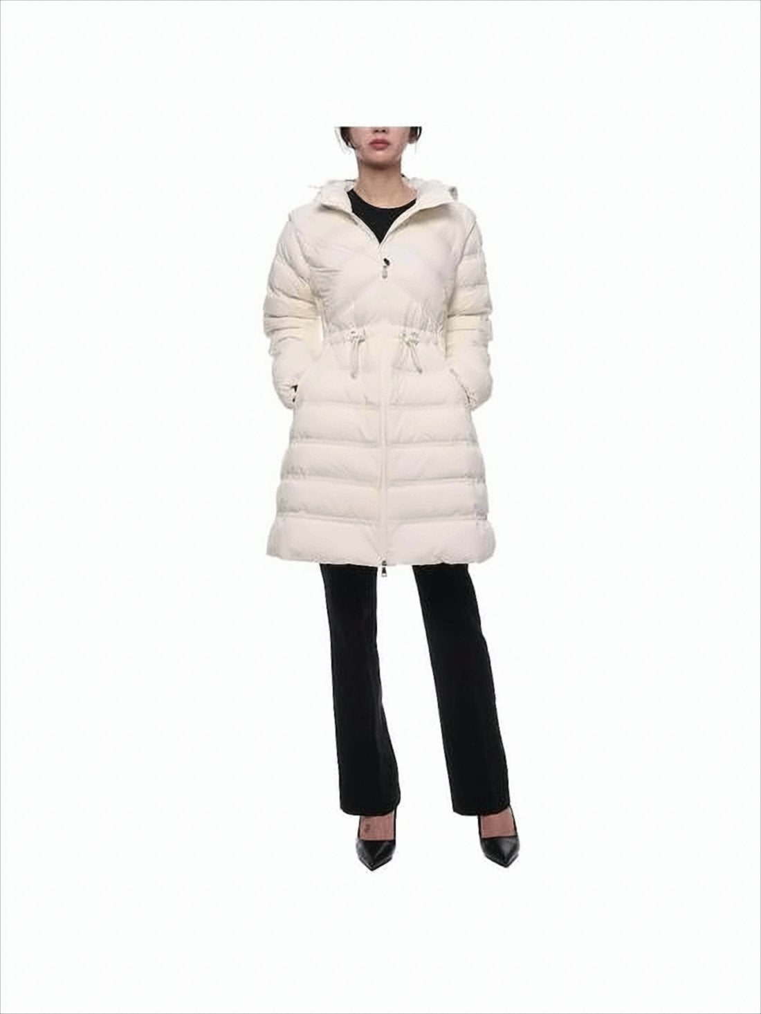 Quilted Down Coat with Adjustable Drawstring