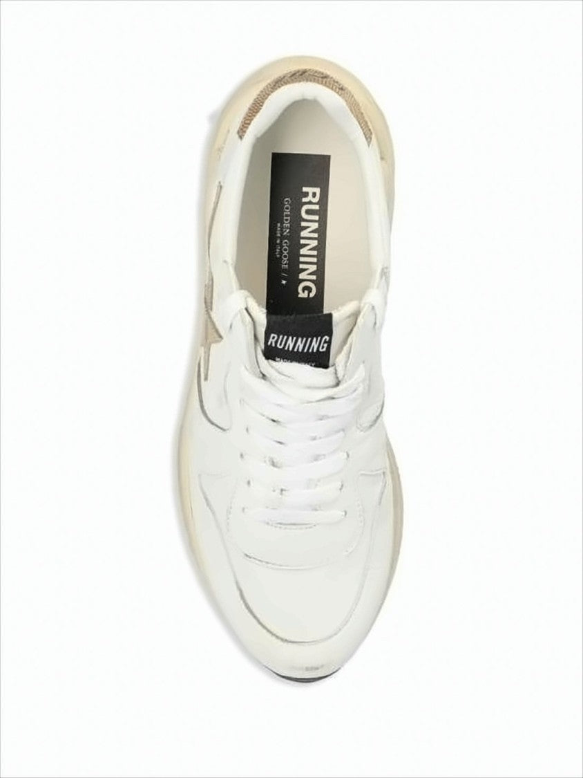 Low-Top Sneakers with Metallic Gold Star Detail