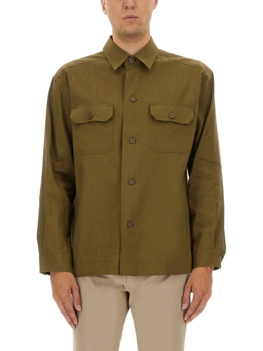 Stretch Linen And Viscose Shirt