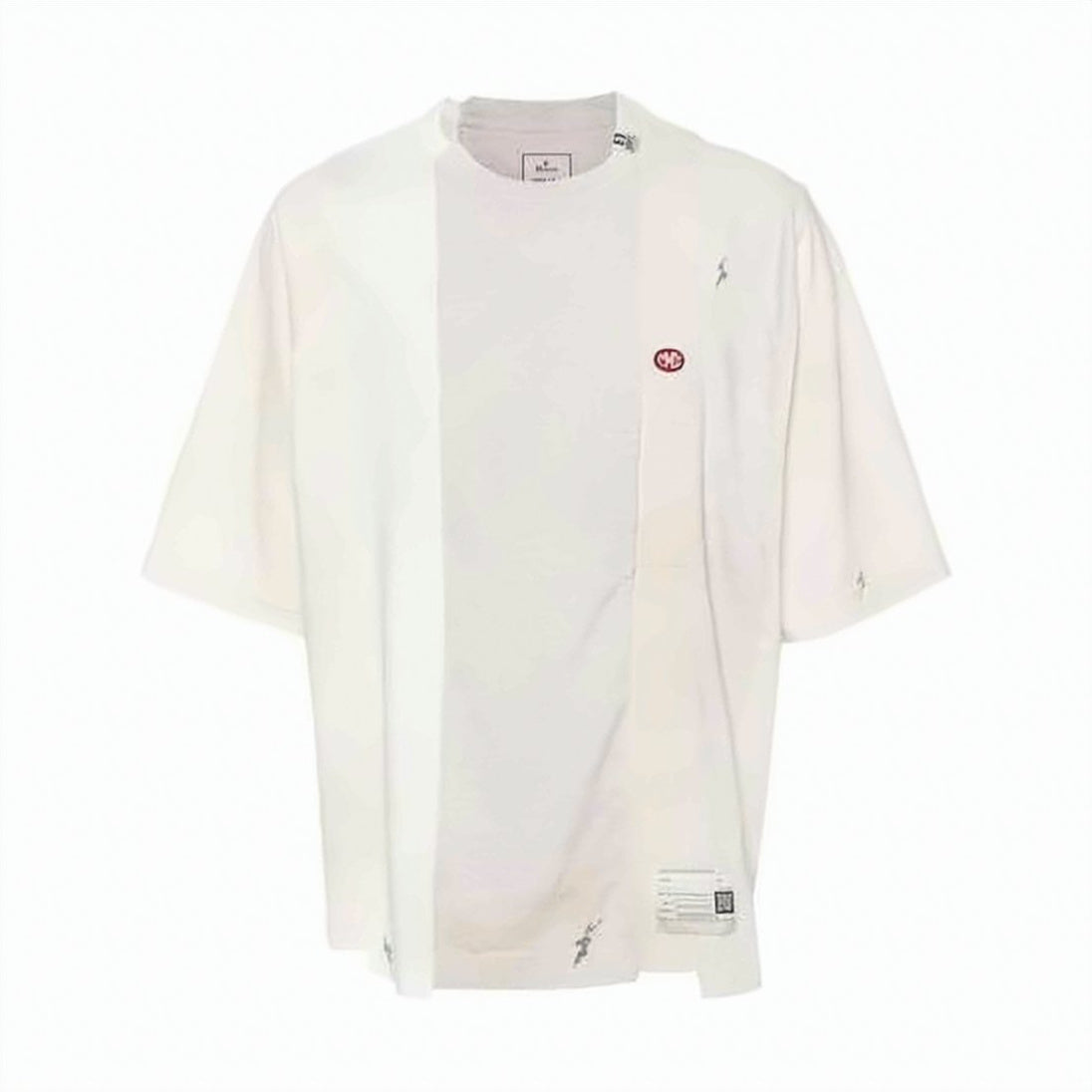 Layered Short-Sleeve T-Shirt with Subtle Embroidery
