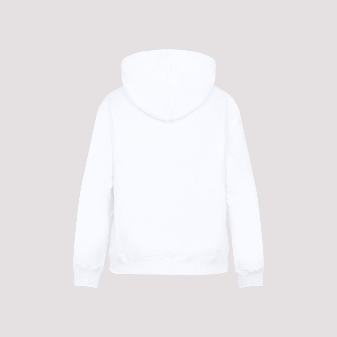 White Cotton Classic Fit Hoodie With Logo