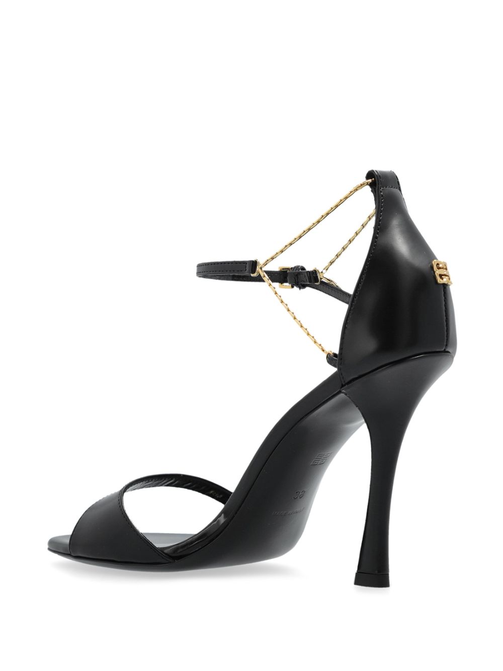 High-Heeled Sandals with Chain-Link Detailing