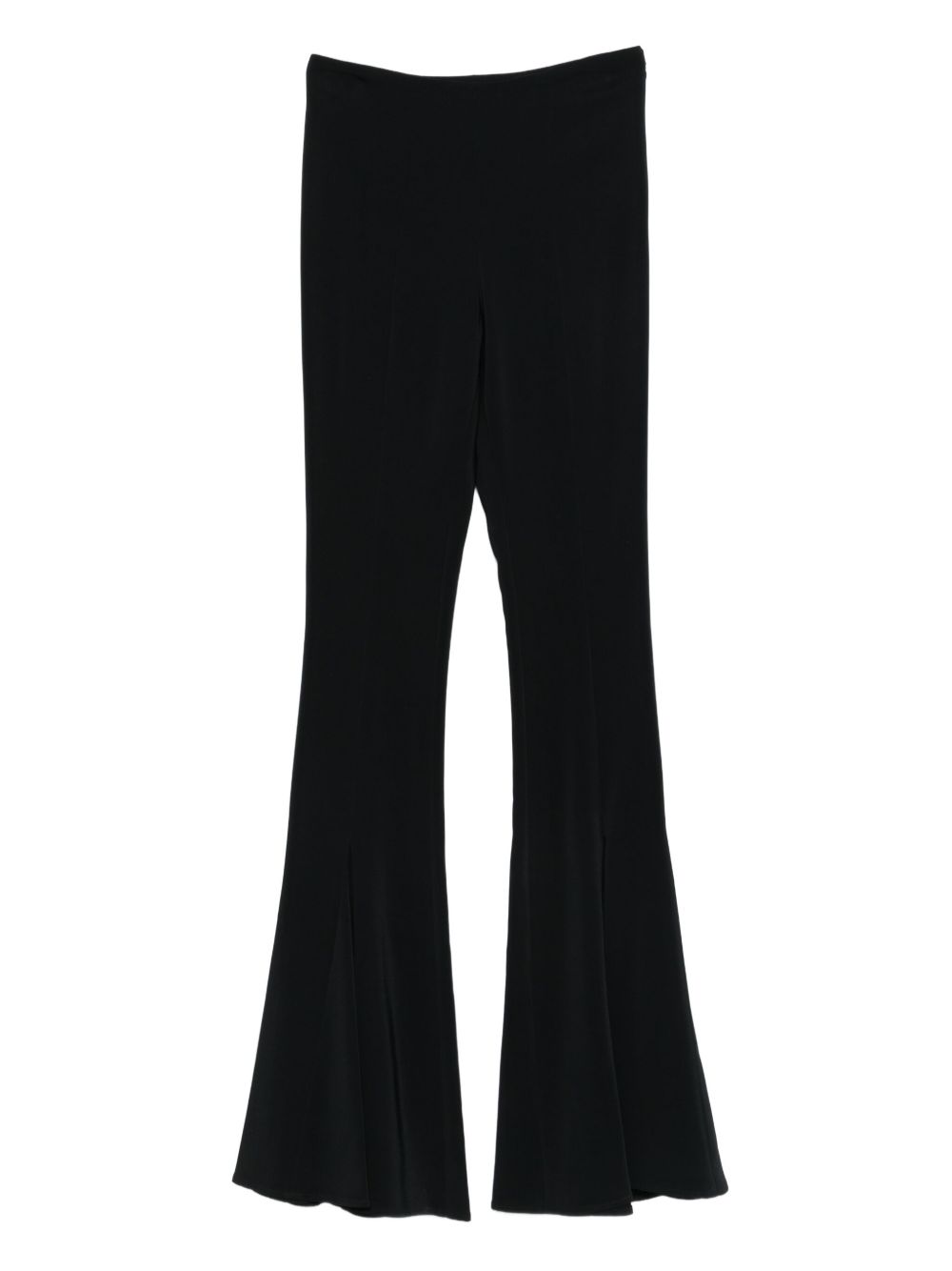 High-Waisted Stretch Viscose Flared Trousers