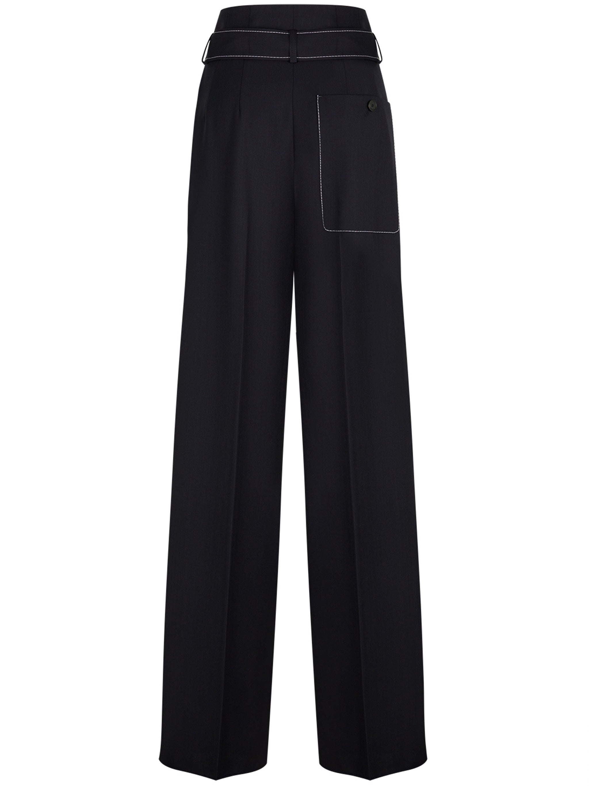 Black Pantalone Irony Wide-Leg Fabric Pants