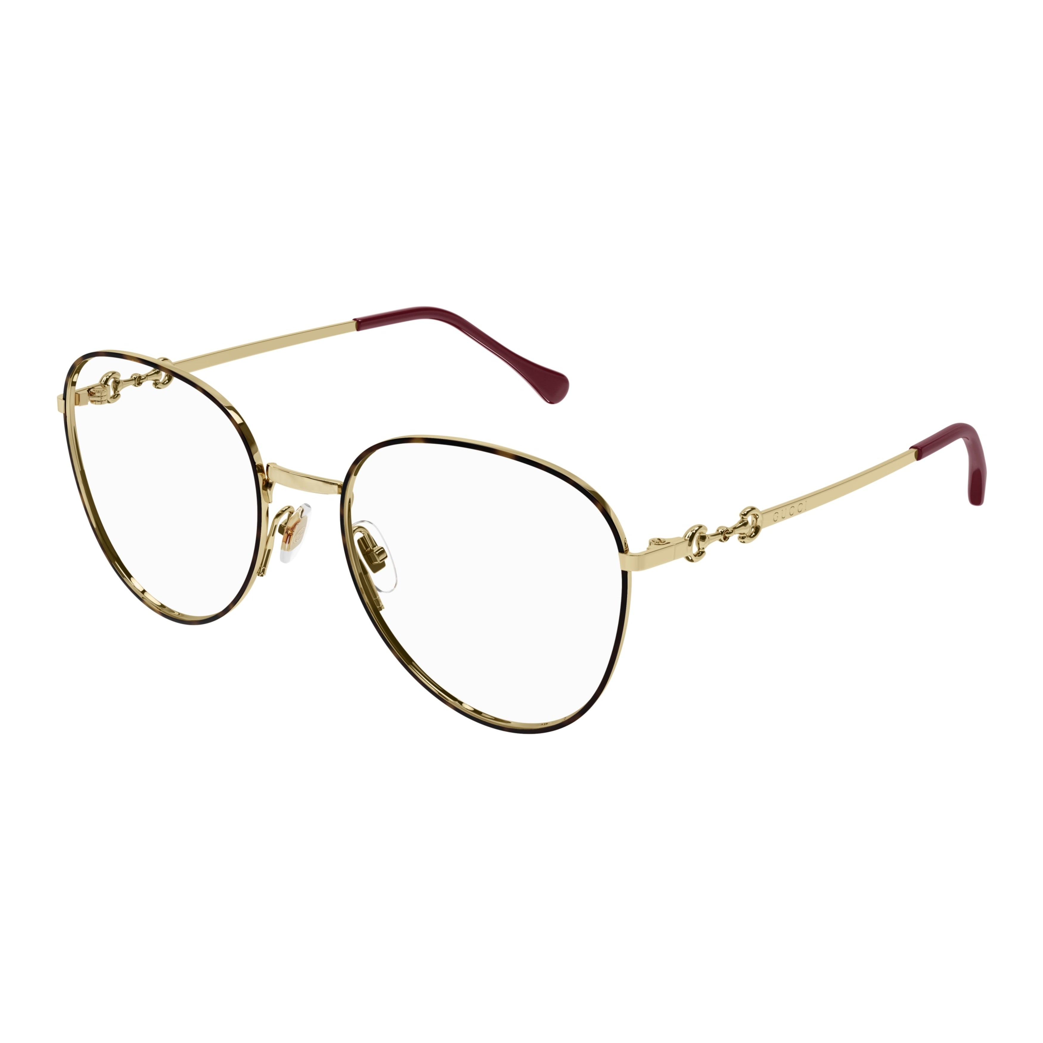 Gg0880o Gold-Toned Tortoiseshell Patterned Eyeglasses