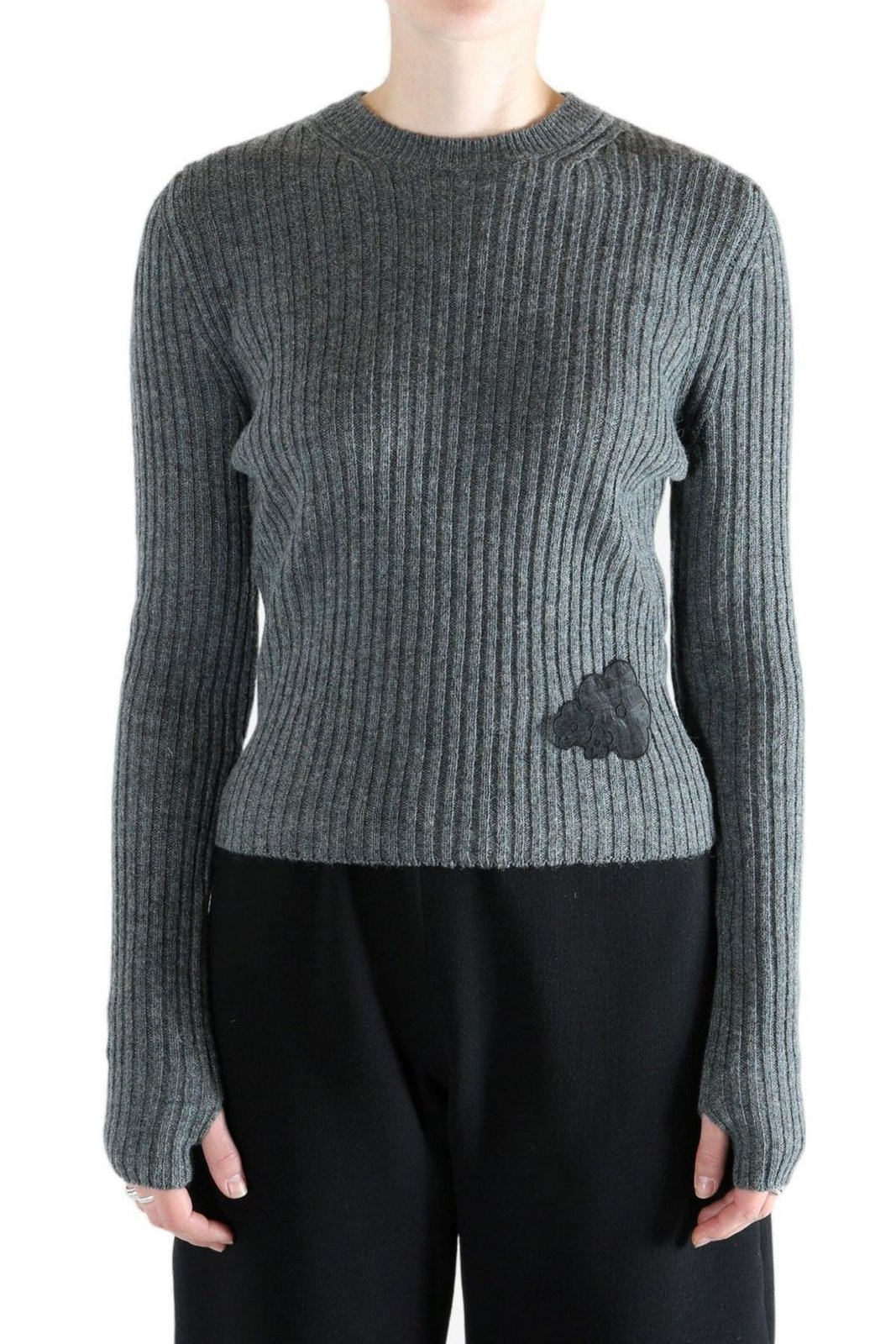 Ribbed Knit Sweater with Cropped Silhouette