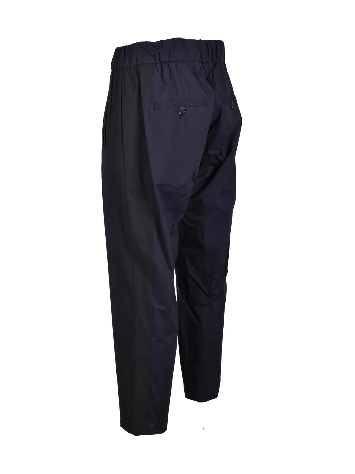 Cotton Trousers with Adjustable Waistband and Contrast Detailing