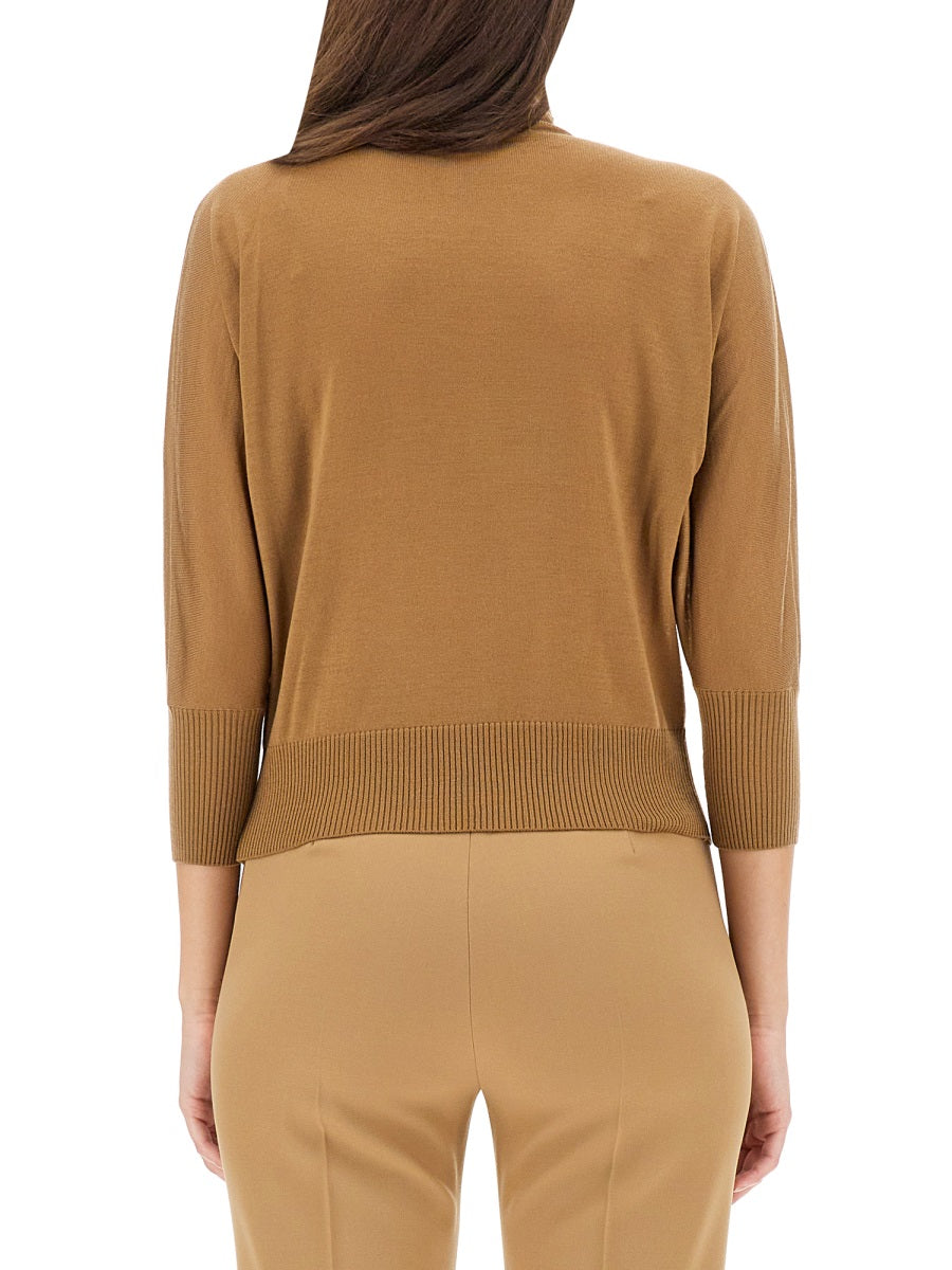 High Neck Virgin Wool Sweater with Regular Fit