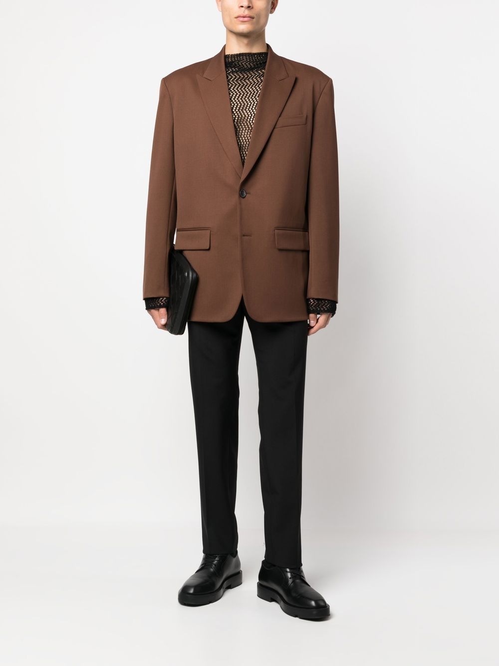 Slim-Cut Tailored Trousers in Virgin Wool