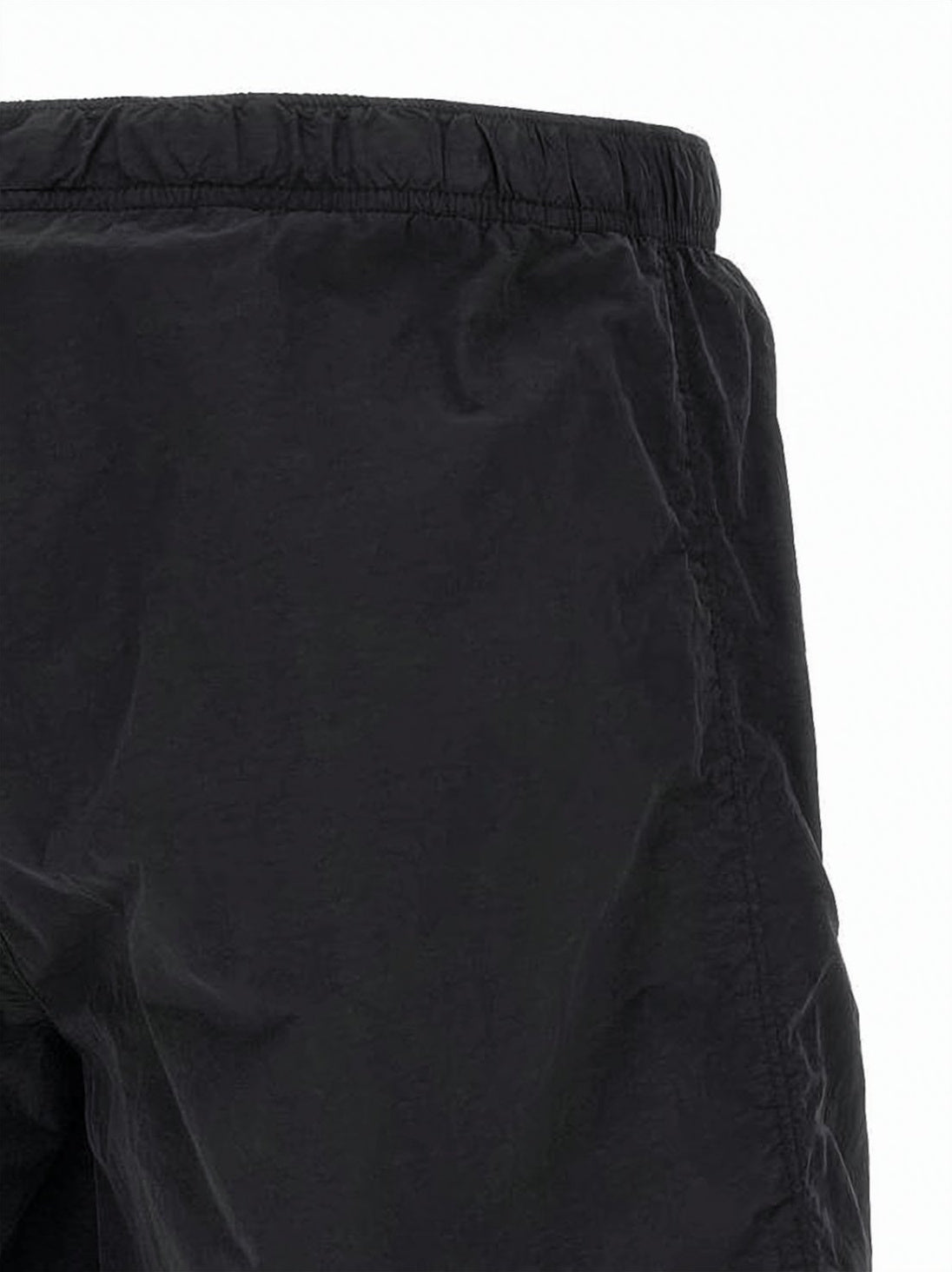 Functional Black Polyamide Shorts with Logo Detail