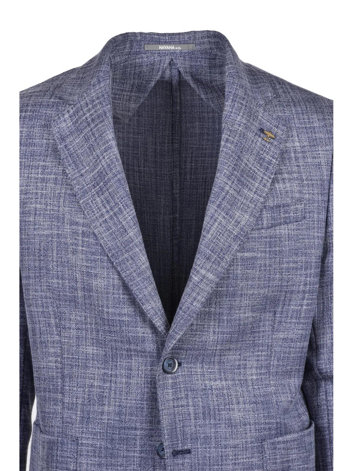 Blue Polyester Viscose Elastane Jacket