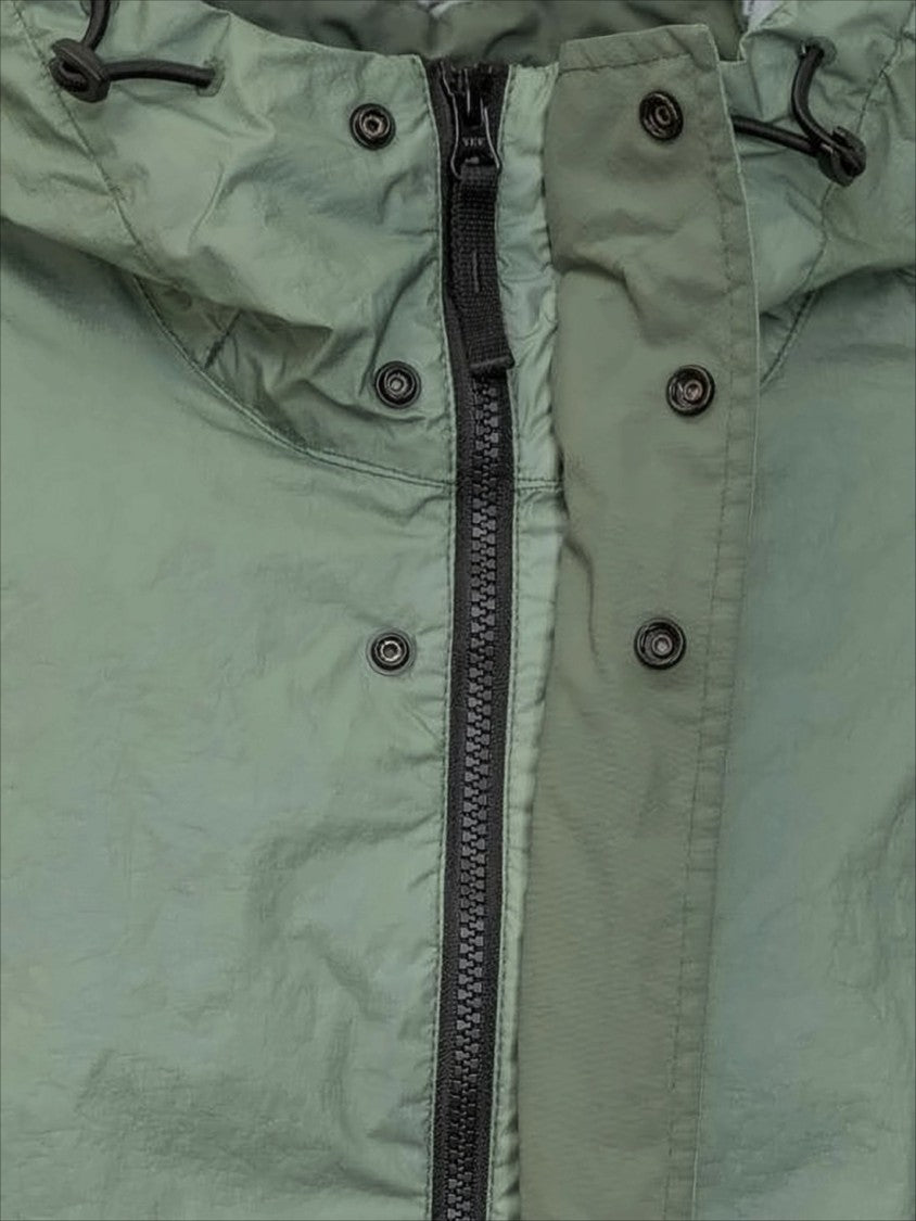 Lightweight Green Polyamide Jacket with Compass Logo
