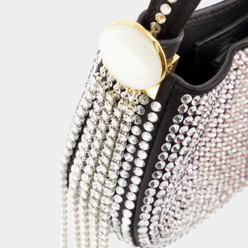 Micro Vesna Hobo Bag - Black - Strass