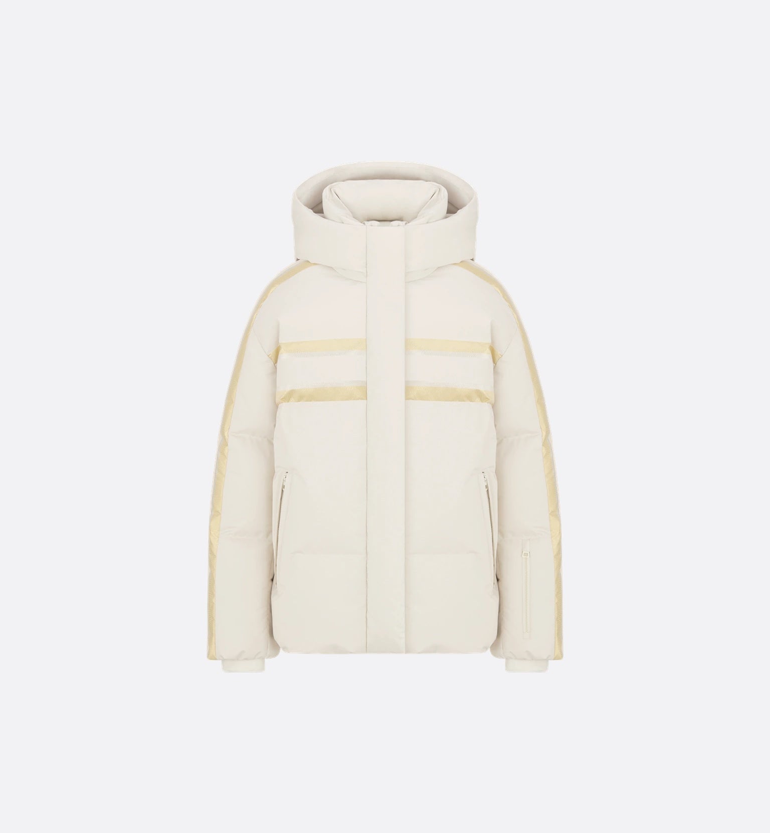 White Padded High Collar Star Jacket