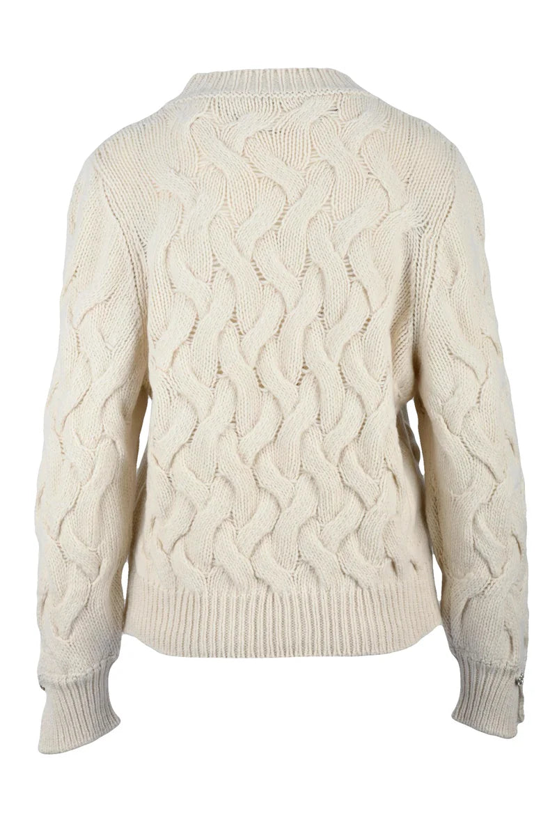 Cable Knit Sweater - White