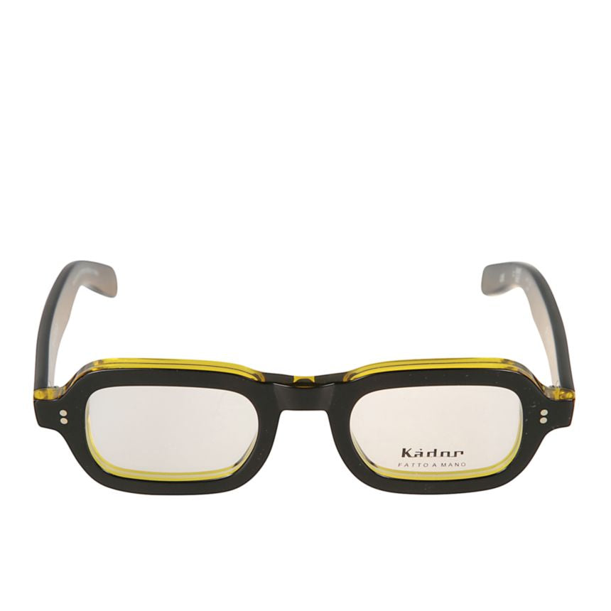 Roky Rectangular Dual-Tone Eyeglasses with Metallic Rivet Details