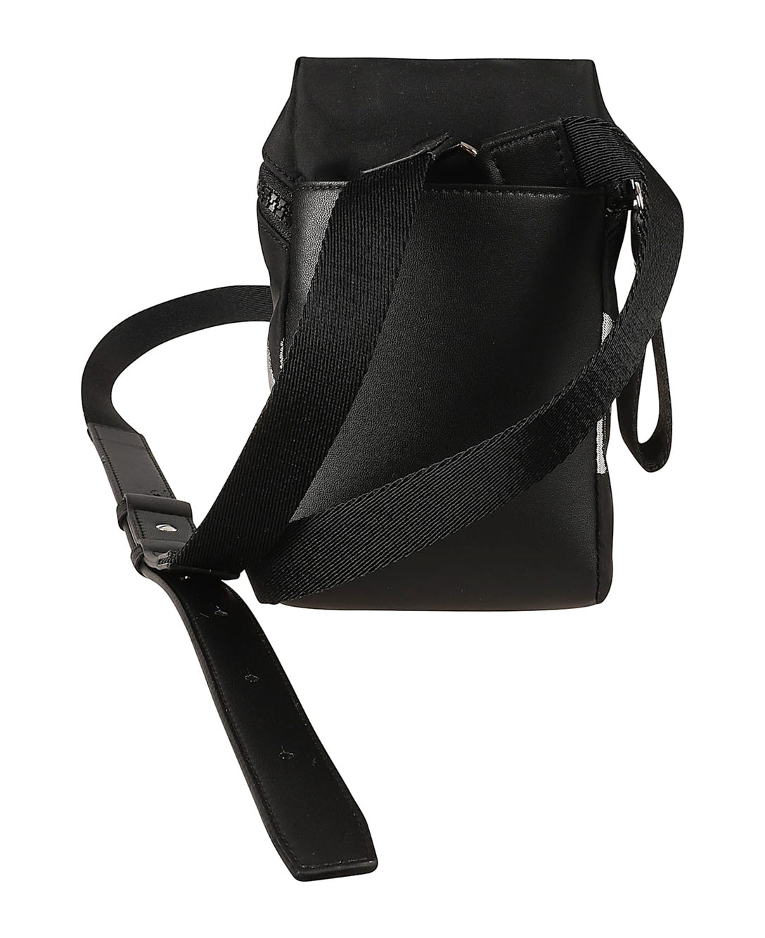 Minimalist Black Shoulder Bag with Prominent Logo