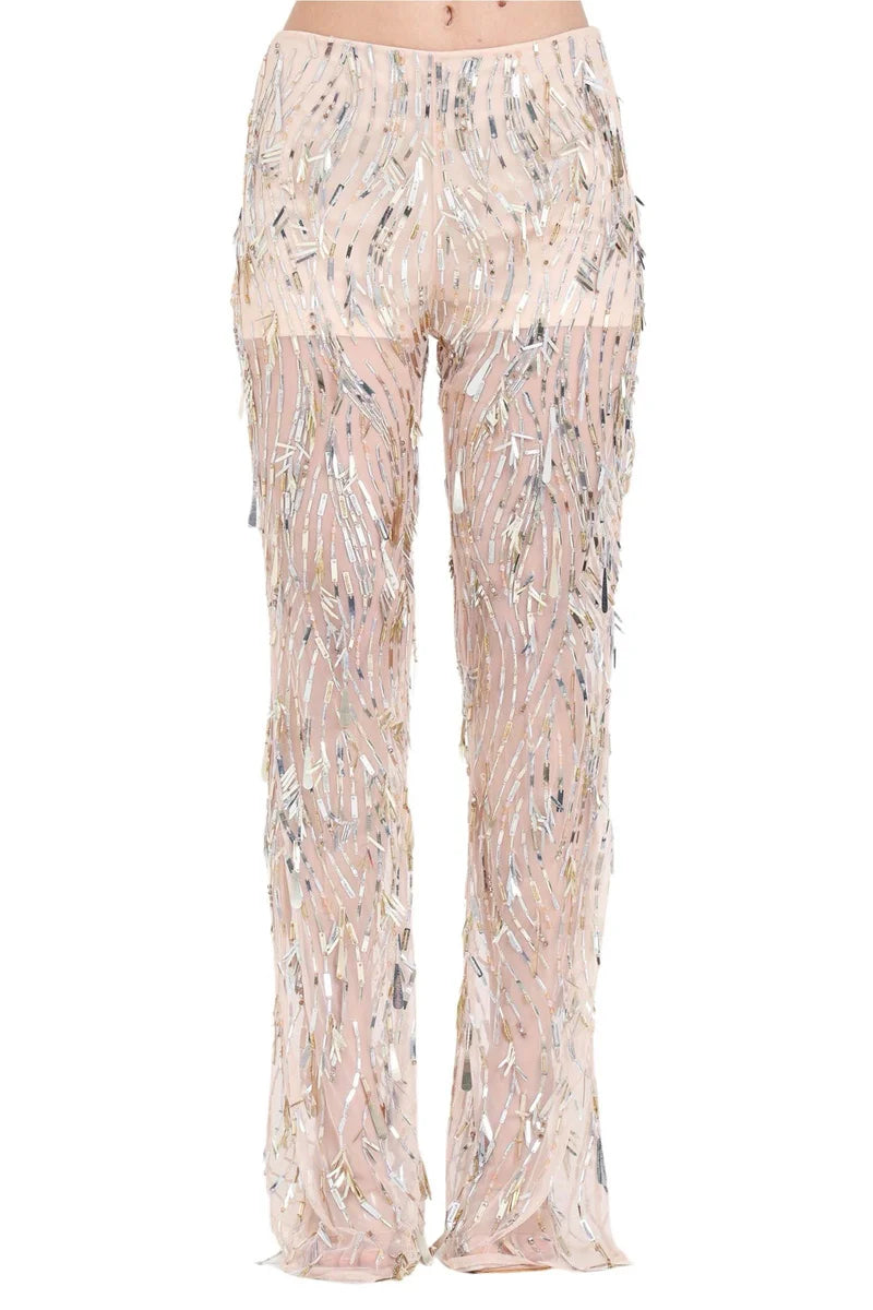 Polyamide Trousers - Silver/Beige