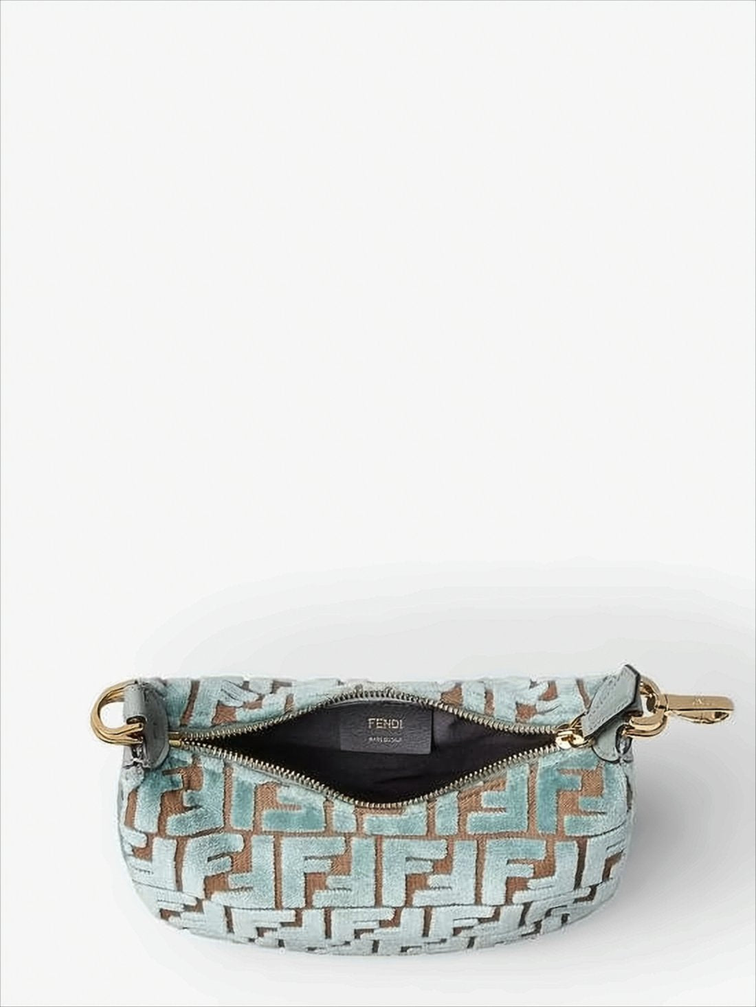 Crescent-Shaped Shoulder Bag In Plush Velvet