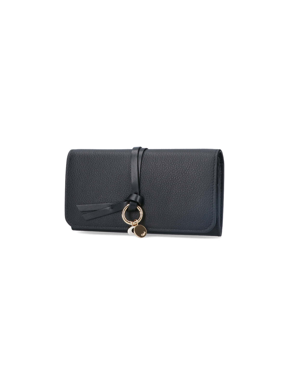 Black Alphabet Textured Leather Wallet