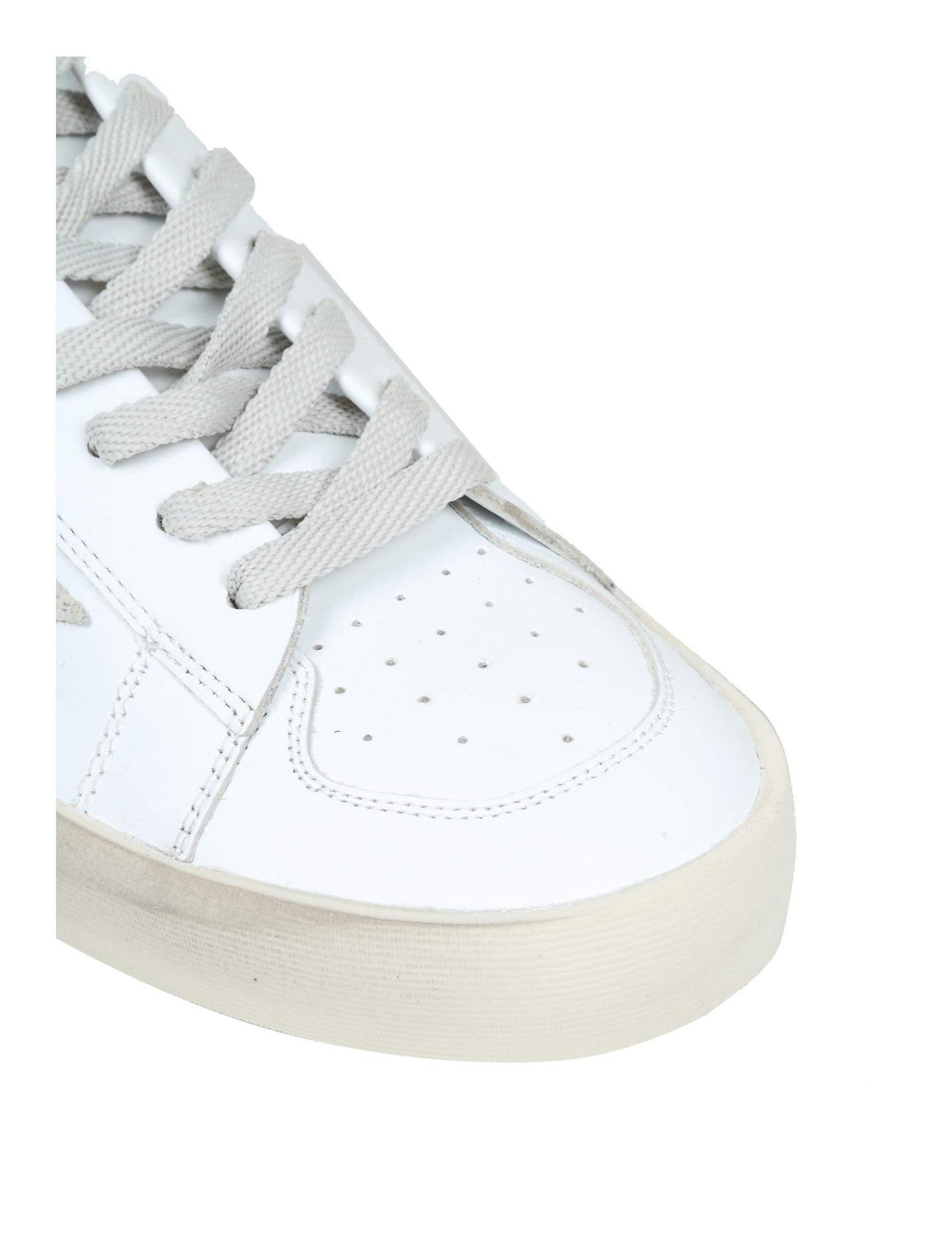 Stardan Leather Sneakers With Vintage Treatment And Asymmetrical Design