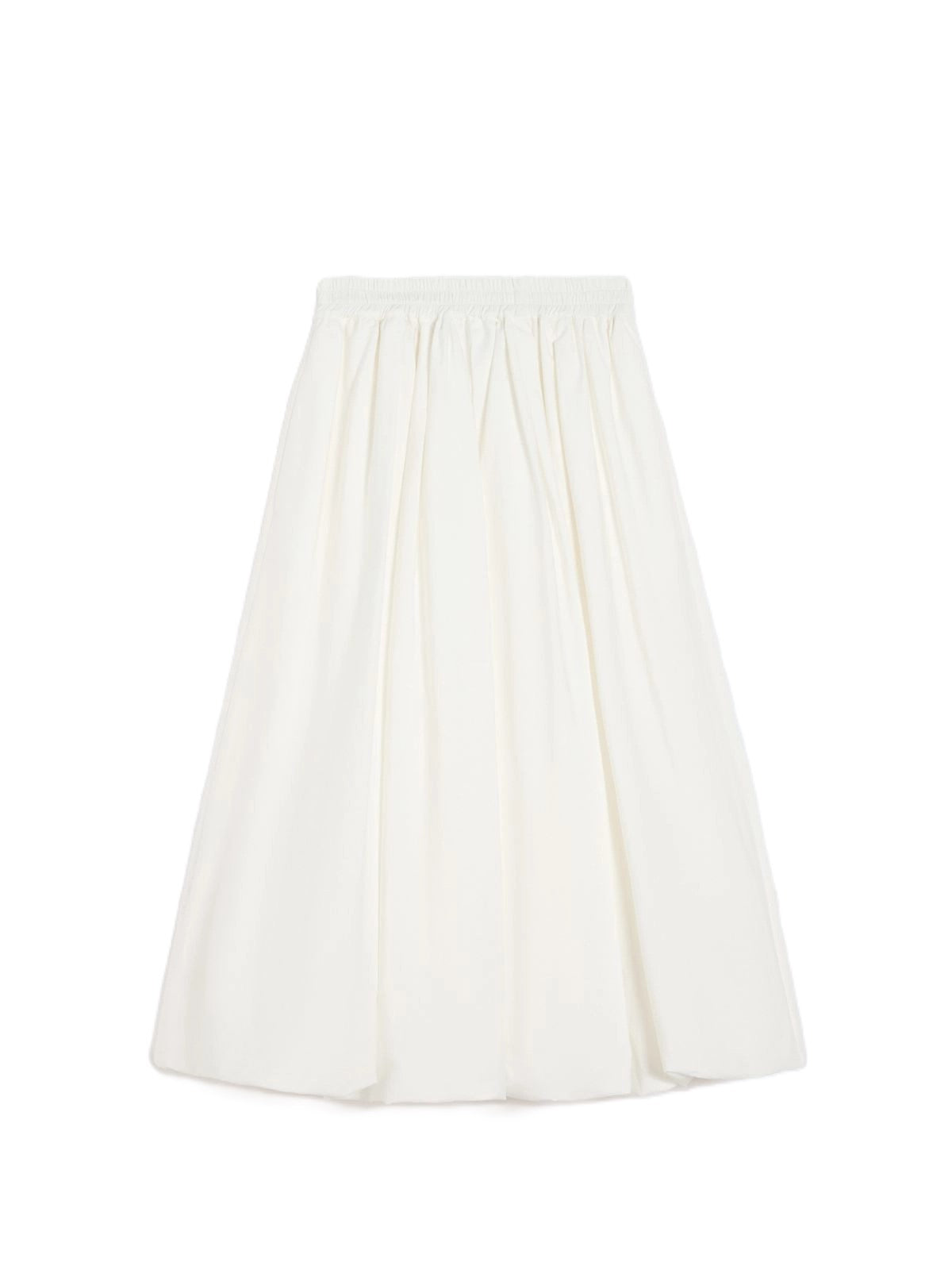 Voluminous Midi Skirt with Gathered Waistband and Pockets